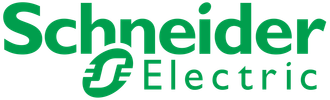 The schneider electric logo is green and white on a white background.