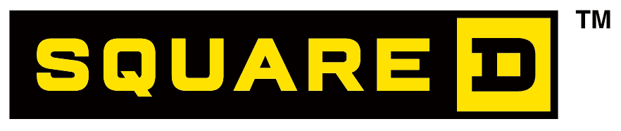 A black and yellow square d logo on a white background