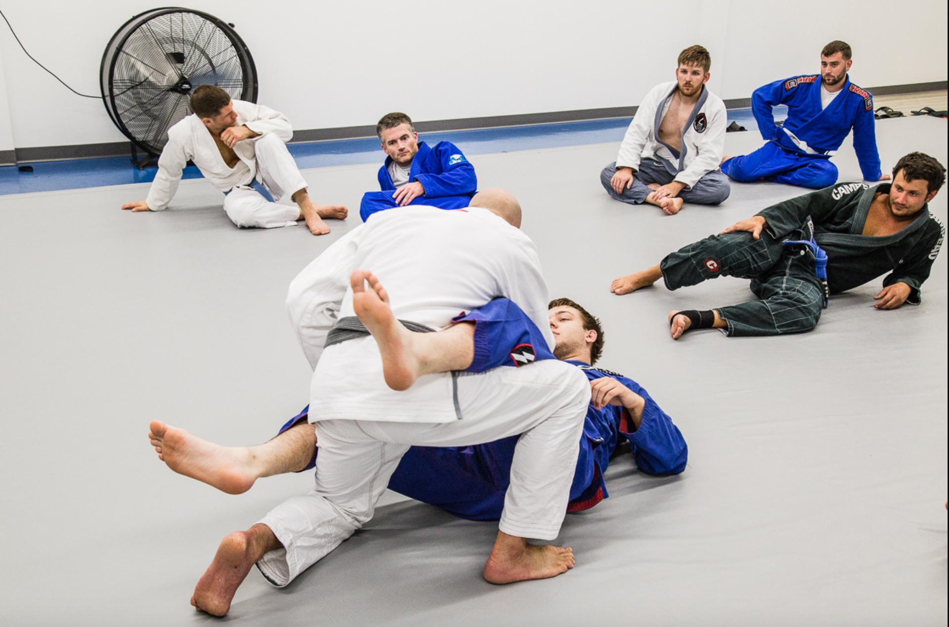 Students drilling Jiu-Jitsu techniques at Soulcraft Martial Arts in Hamden, CT.