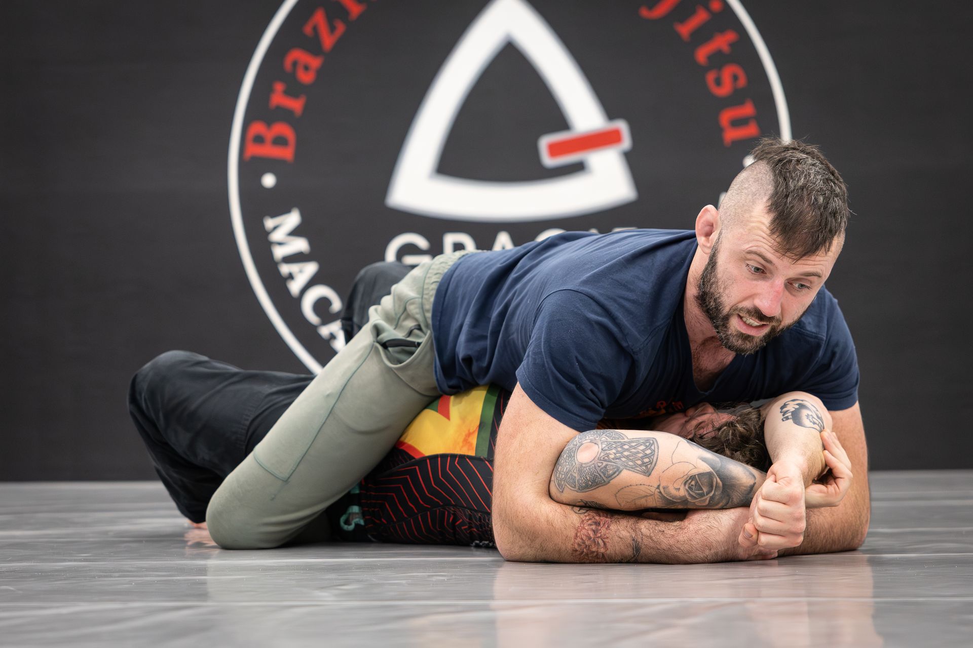 Adults practice Jiu-Jitsu fundamentals at Soulcraft Martial Arts in Hamden, CT.