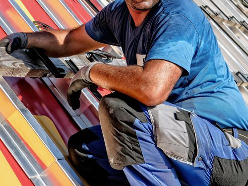 Workman on a work site.