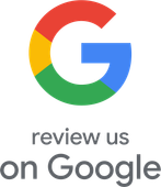 A google logo that says `` review us on google ''.