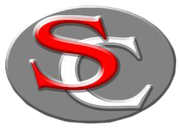 Logo ovale grigio con lettere S e C intrecciate in rosso e argento.