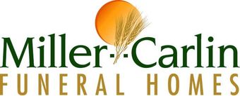 The logo for miller and carlin funeral homes