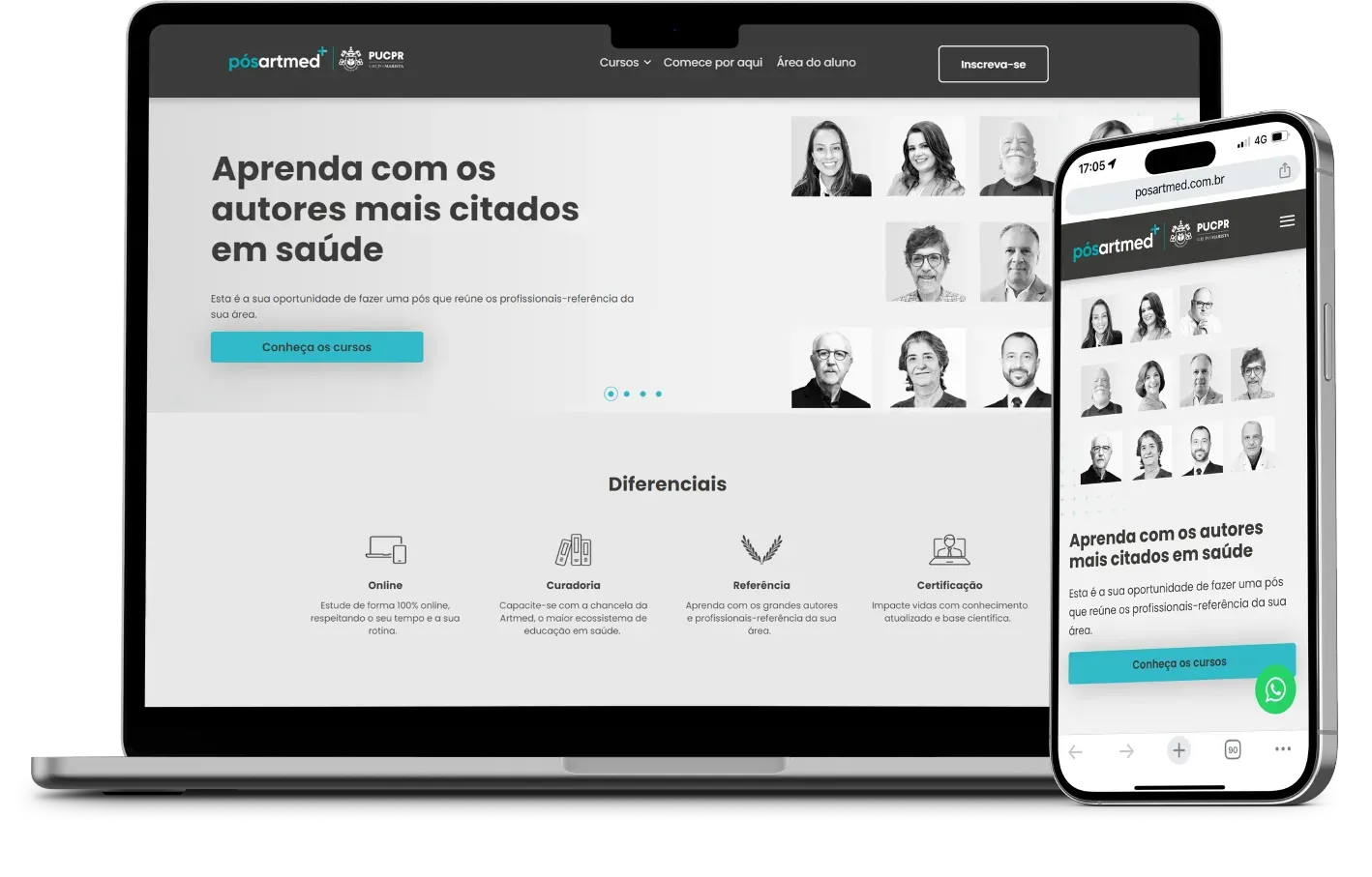 Um laptop e um celular estão um ao lado do outro.