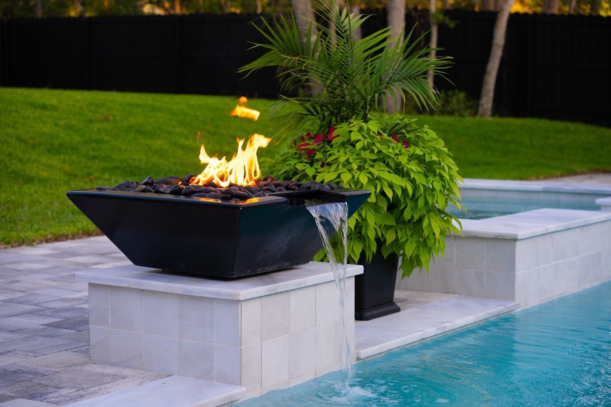 Outdoor Living Fire Feature by Azure Pools