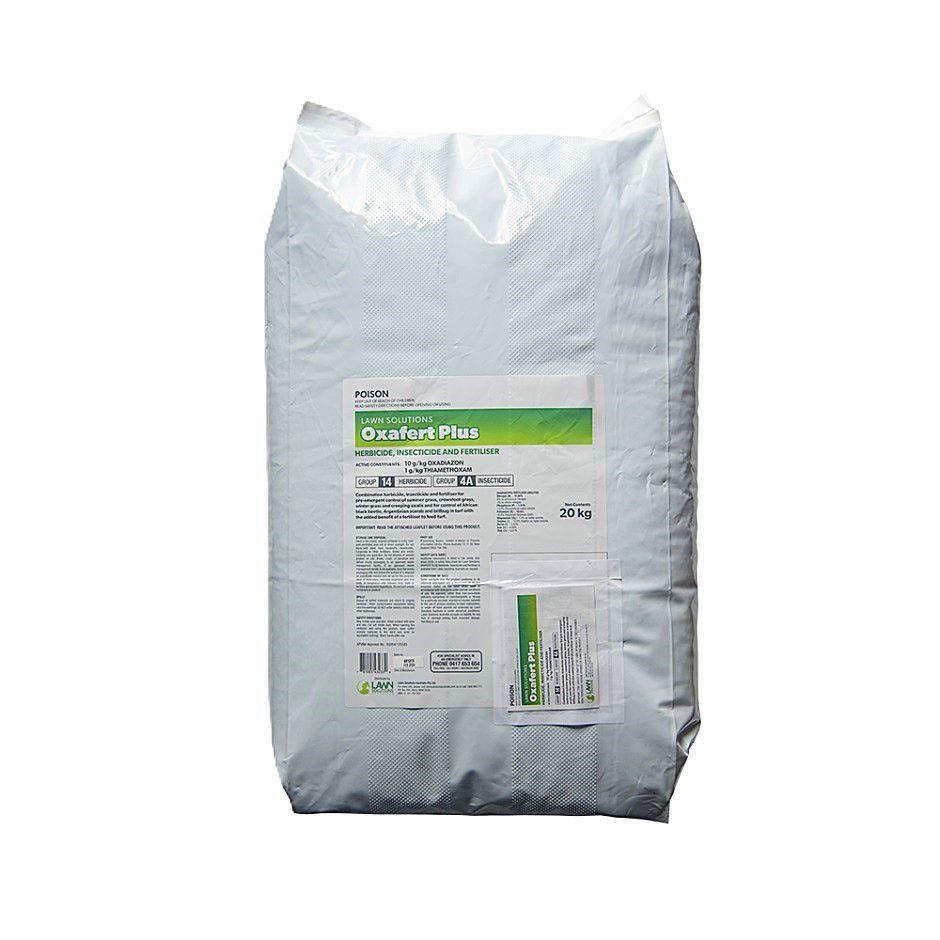 A White Bag With a Green Label That Says Oxfort Plus — Caloundra Landscape Supplies in Warana, QLD