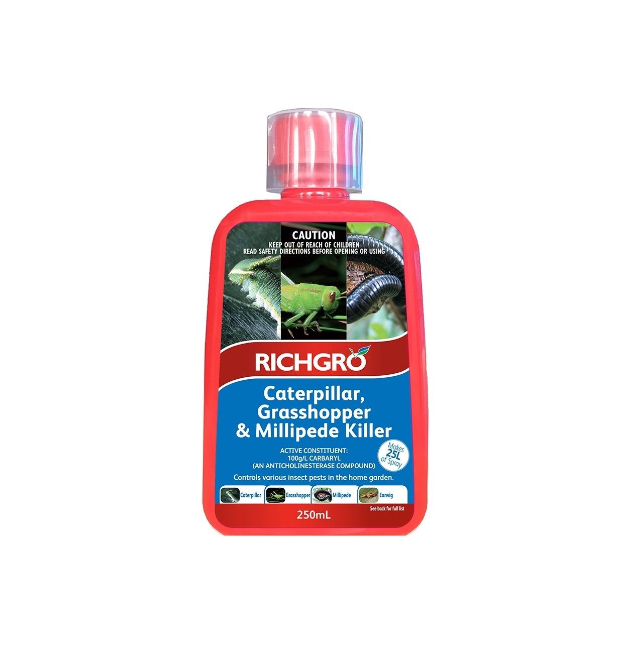 Richgro Caterpillar, Grasshopper & Milliepede Killer 250ml — Caloundra Landscape Supplies in Caloundra, QLD