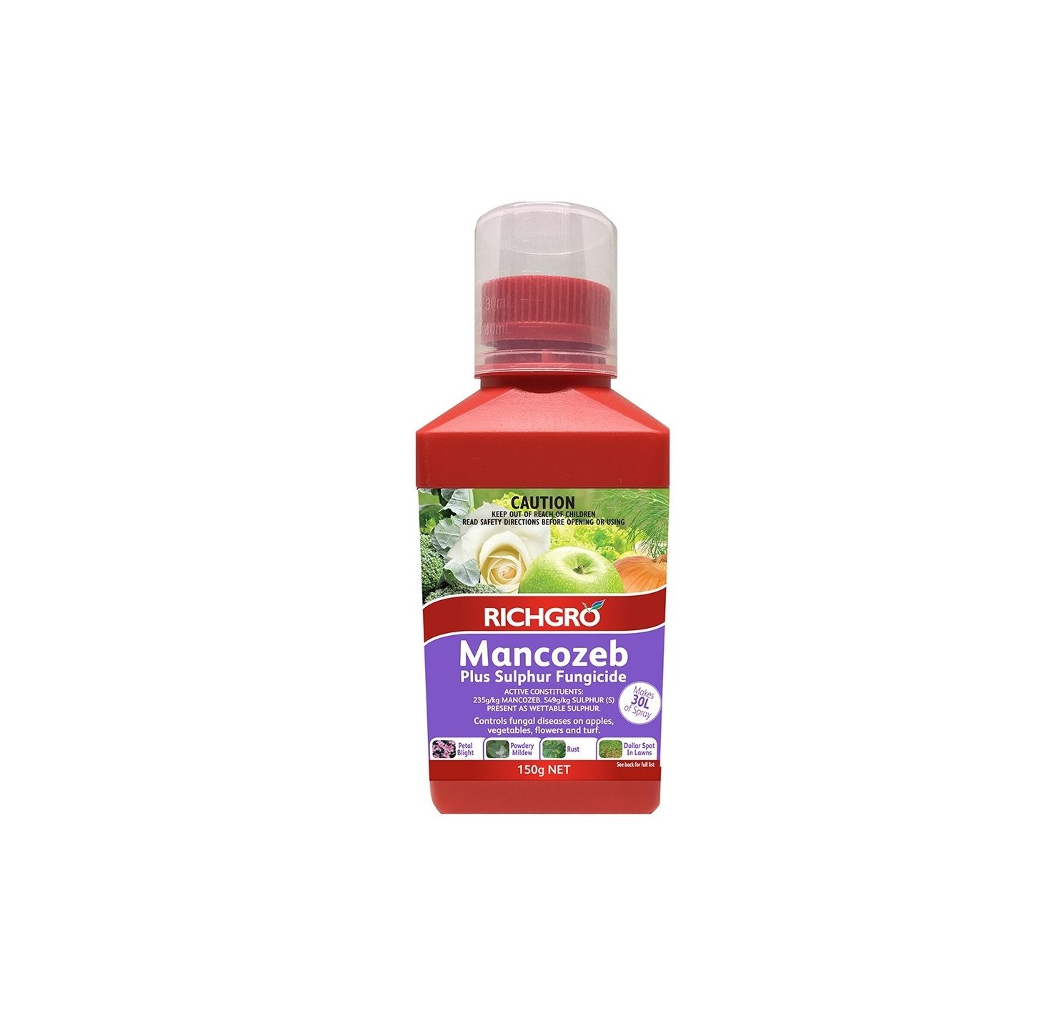 Richgro MANCOZEB Plus Sulphur Fungicide 150g — Caloundra Landscape Supplies in Caloundra, QLD