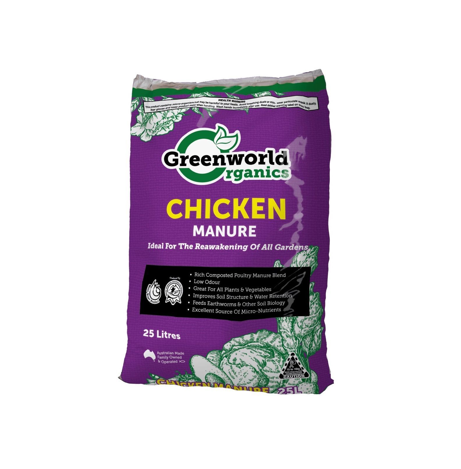 Greenworld Chicken Manure 25L — Caloundra Landscape Supplies in Caloundra, QLD