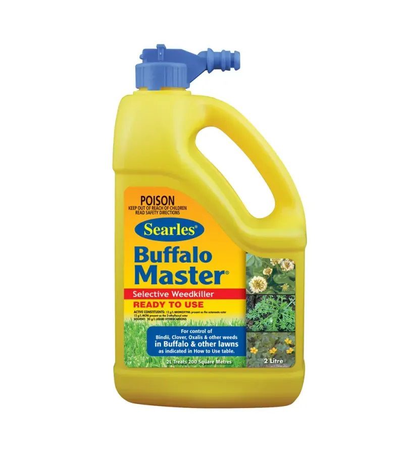 A Yellow Bottle of Searles Buffalo Master Ready to Use — Caloundra Landscape Supplies in Warana, QLD