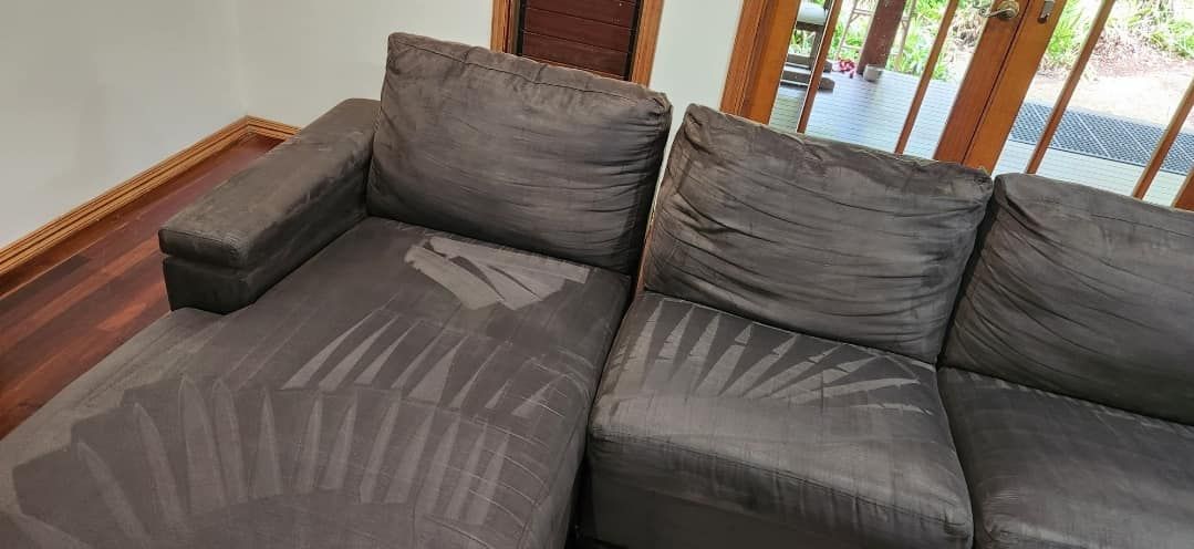A Couch is Sitting in a Living Room Next to a Door — NQW Services In Cardwell, QLD