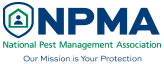 Le logo de l'association nationale de gestion des nuisibles dit « notre mission est votre protection ».