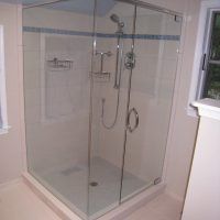 Example of 90° Shower Enclosure with fixed panel return. Door hinging from wall