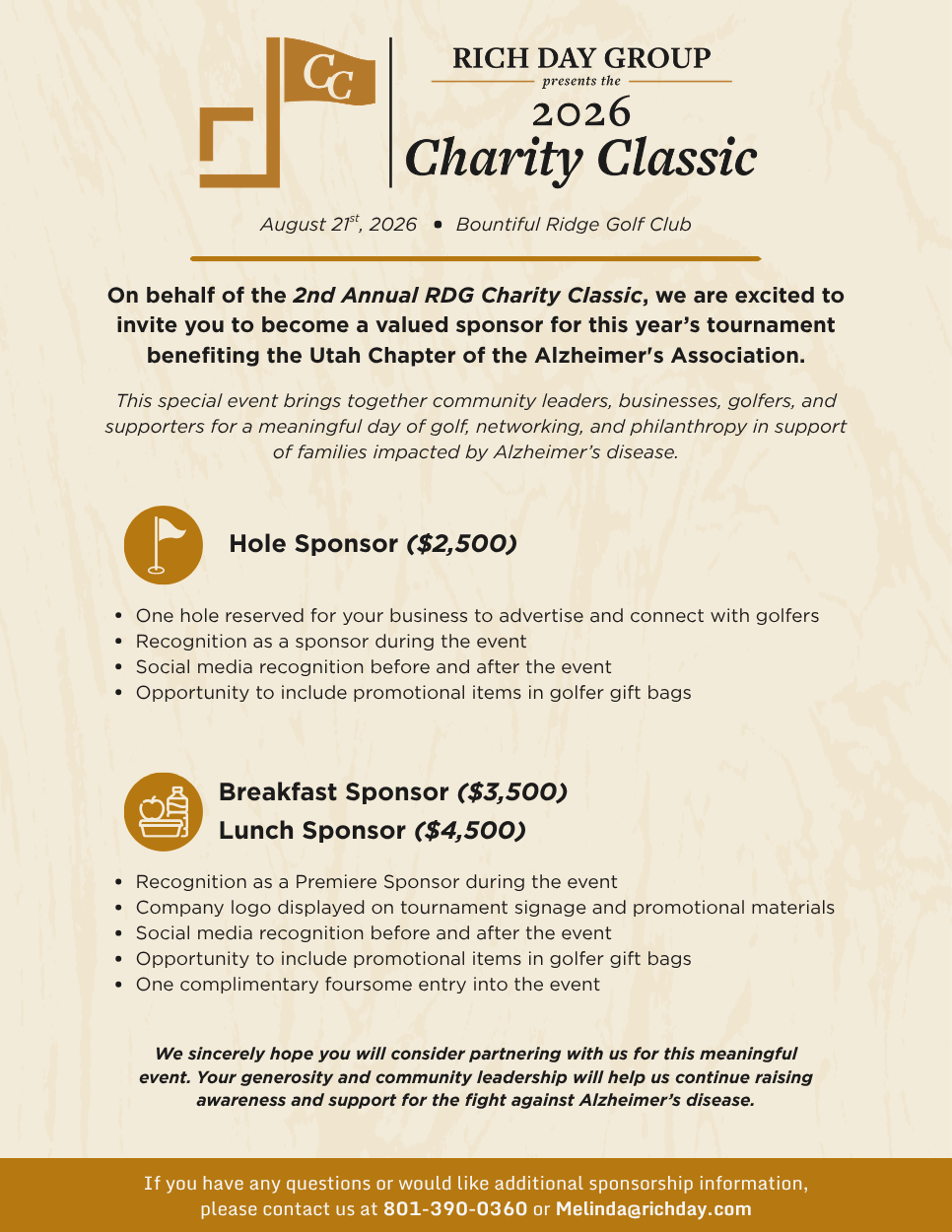 2026 RDG Charity Classic Hole Sponsor
