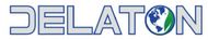DELATON logo with a globe icon, green leaves, and blue oceans.