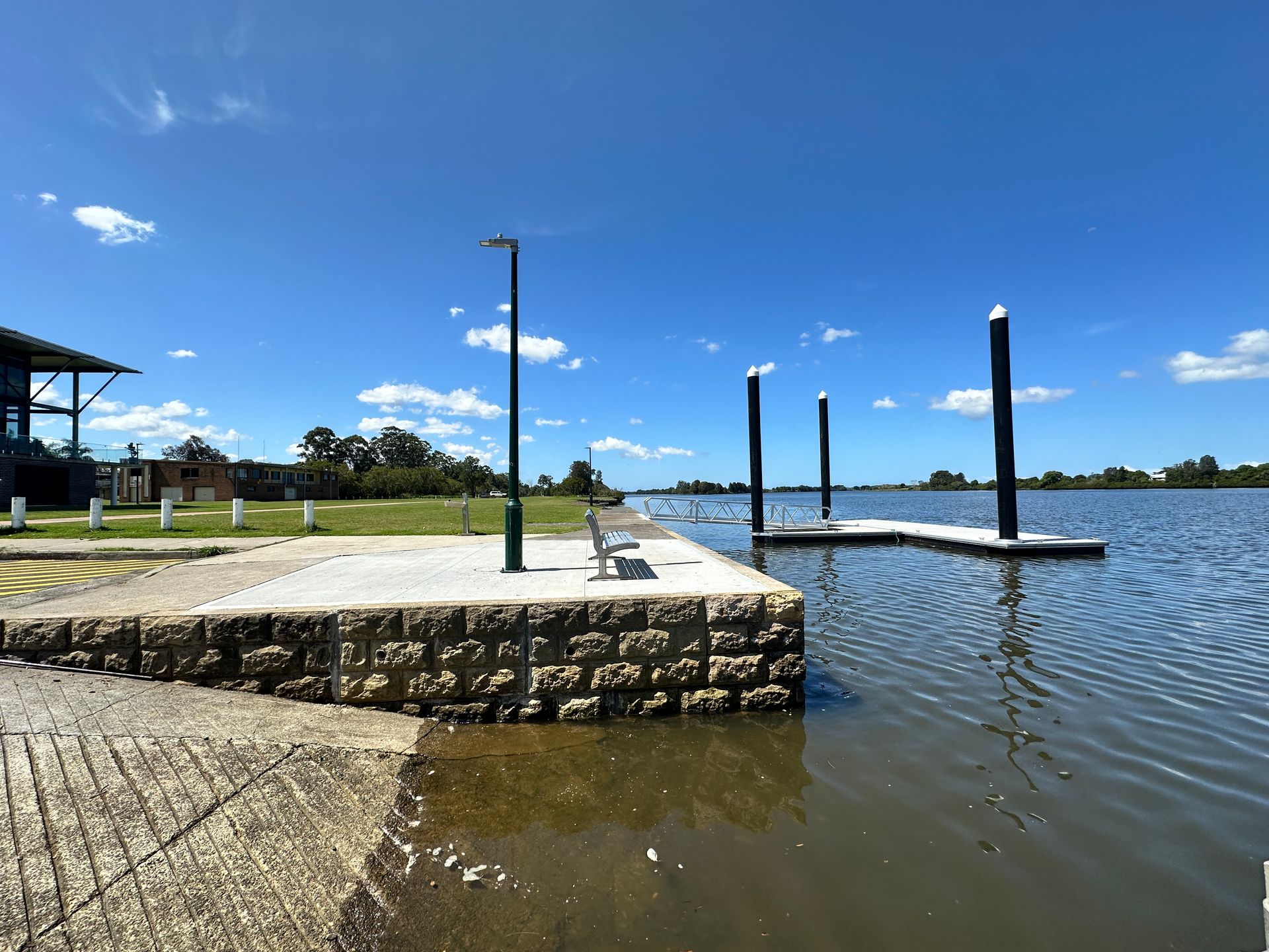 A Concrete Boat Ramp and Stone Walled Pier — M&J Marine Services in Lake Macquarie, NSW