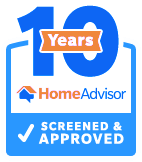The home advisor logo is screened and approved for 10 years.