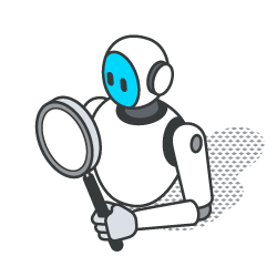 An isometric icon of a speech bubble with a cube next to it.