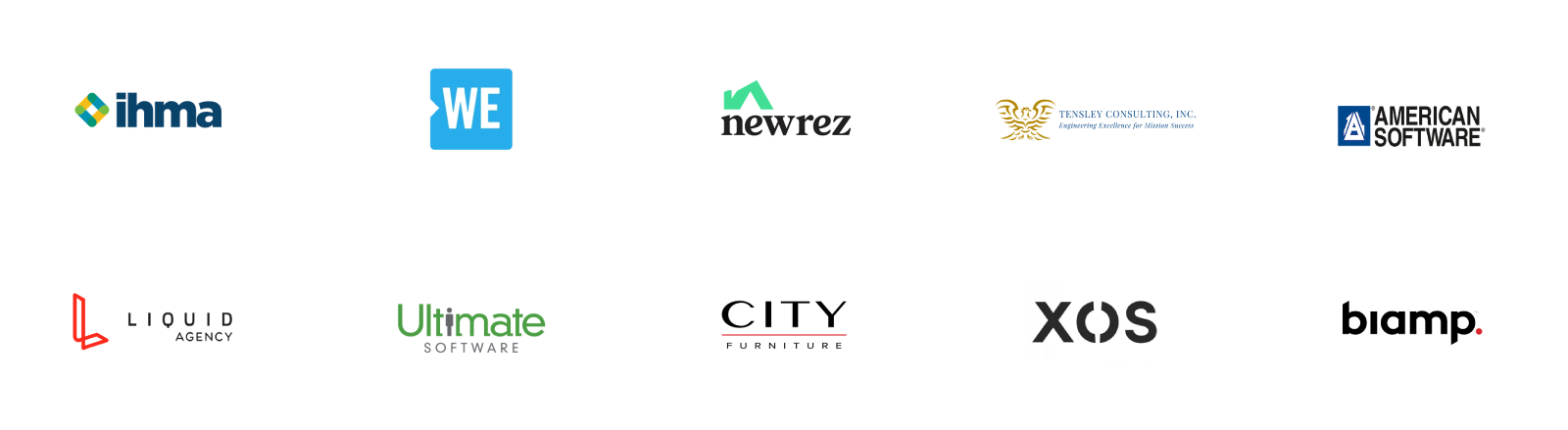 A bunch of logos are on a white background