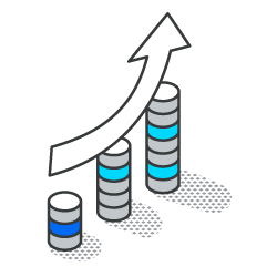 An isometric illustration of two boxes connected to each other.