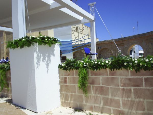 Allestimento visita Benedetto XVI a Santa Maria di Leuca