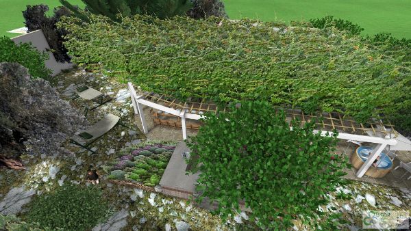 Giardino con copertura verde