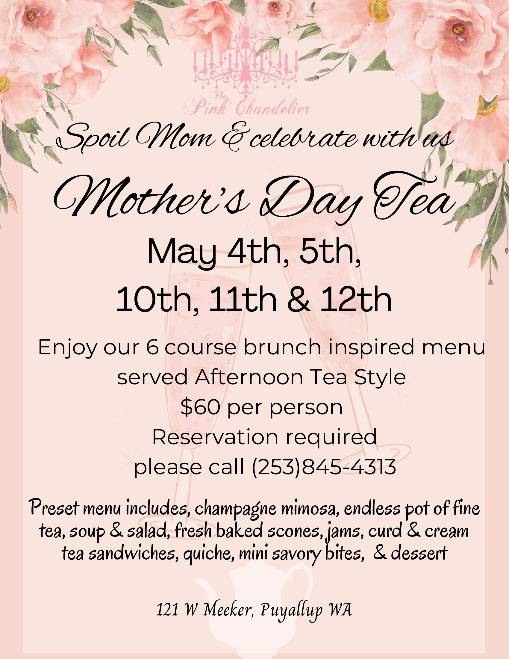 Mother's Day Tea Event — Puyallup, WA — The Pink Chandelier