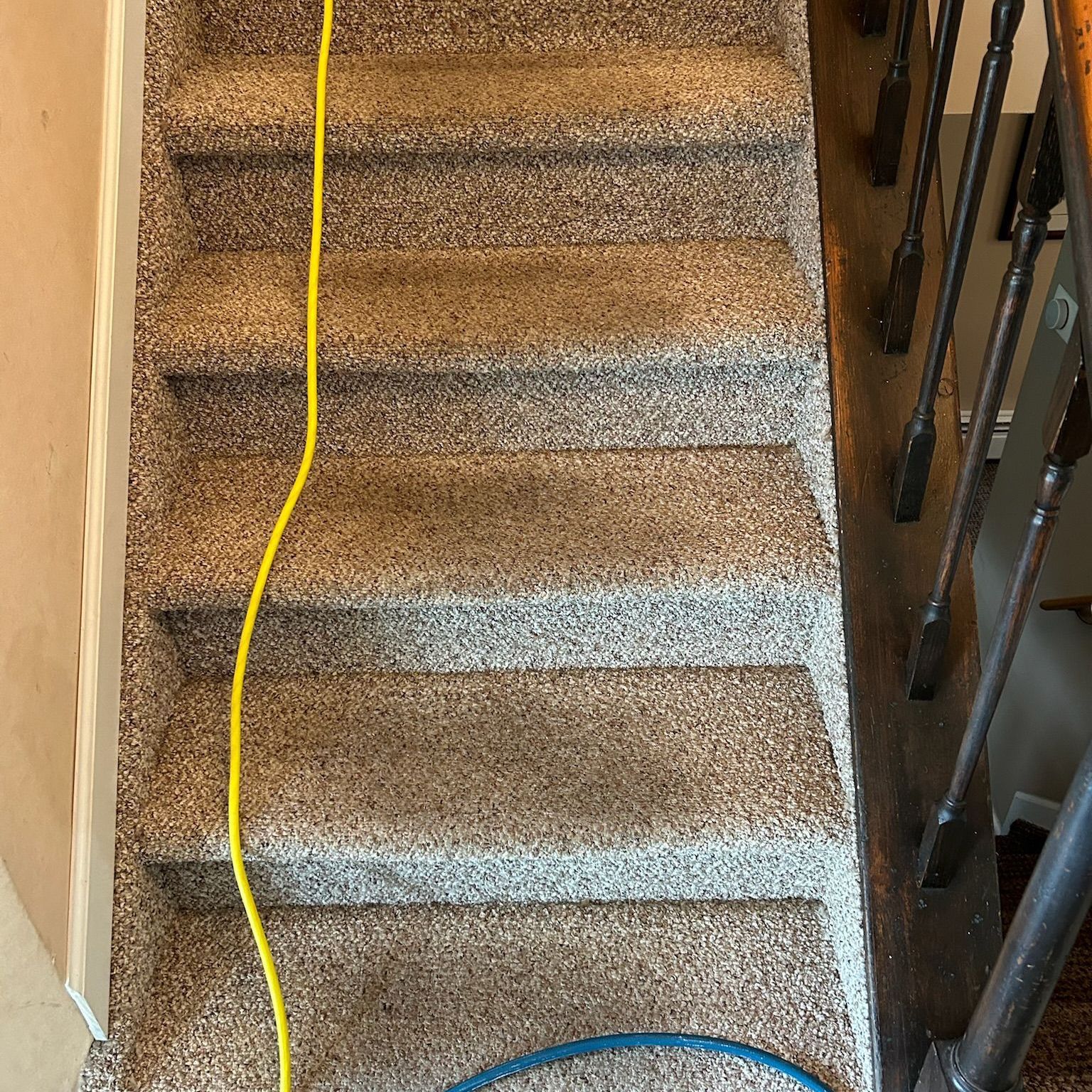 staircase cleaning at a home on Long Island