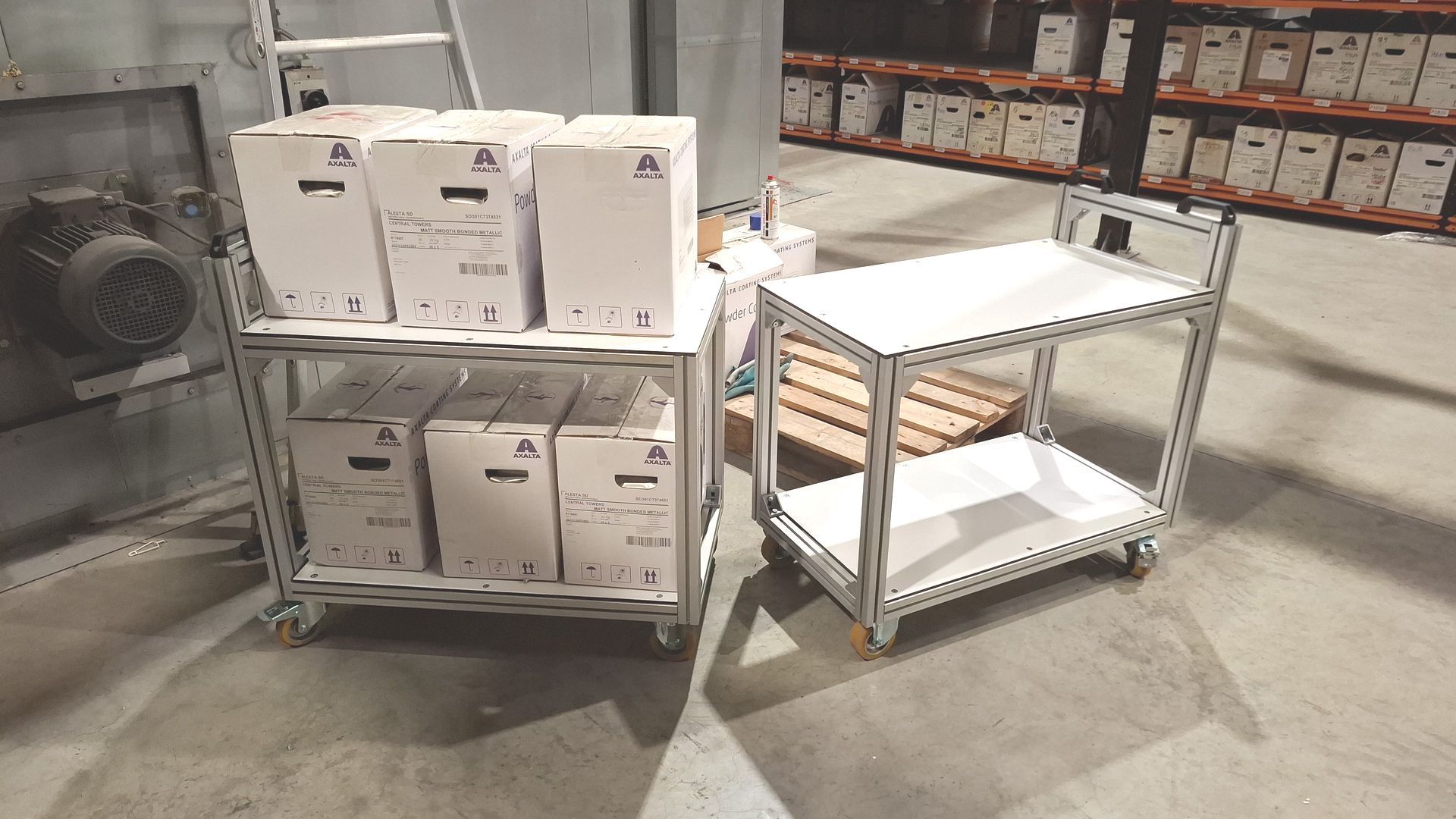 magazijn kar op maat in aluminiumprofielen