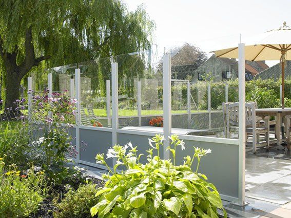 Windscherm voor terras met glas  en volkern Alumes