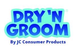 dry and groom logo with dog prints