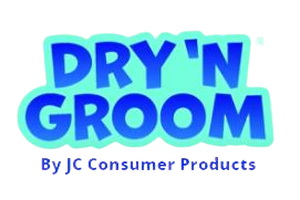 dry and groom logo with dog prints