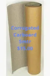 Roll of corrugated cardboard with a price tag.