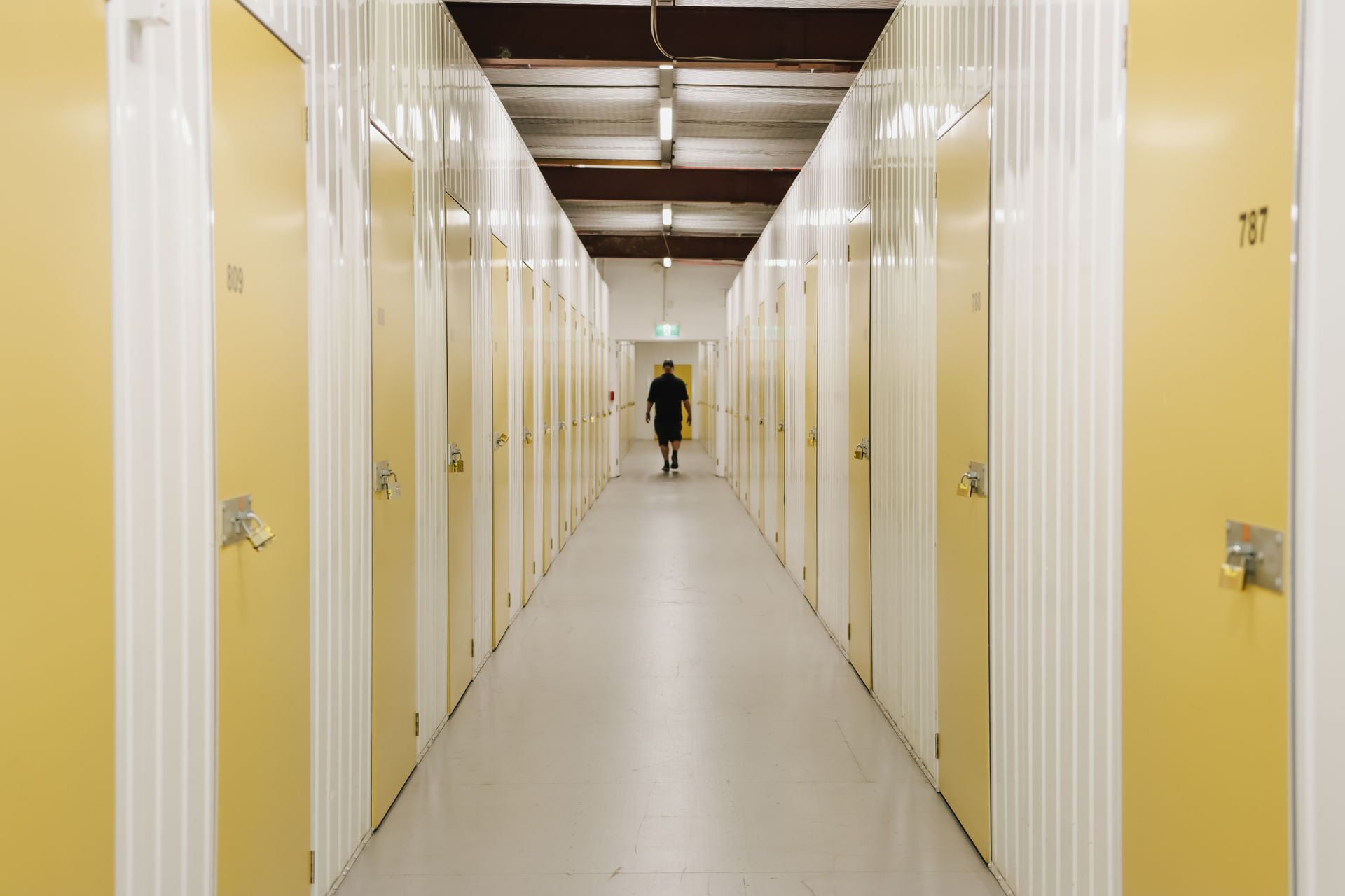 Secure self-storage facility units.