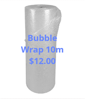 Roll of bubble wrap with text: