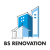 Logo : croquis de bâtiments bleus et blancs avec le texte « BS RENOVATION » en dessous.
