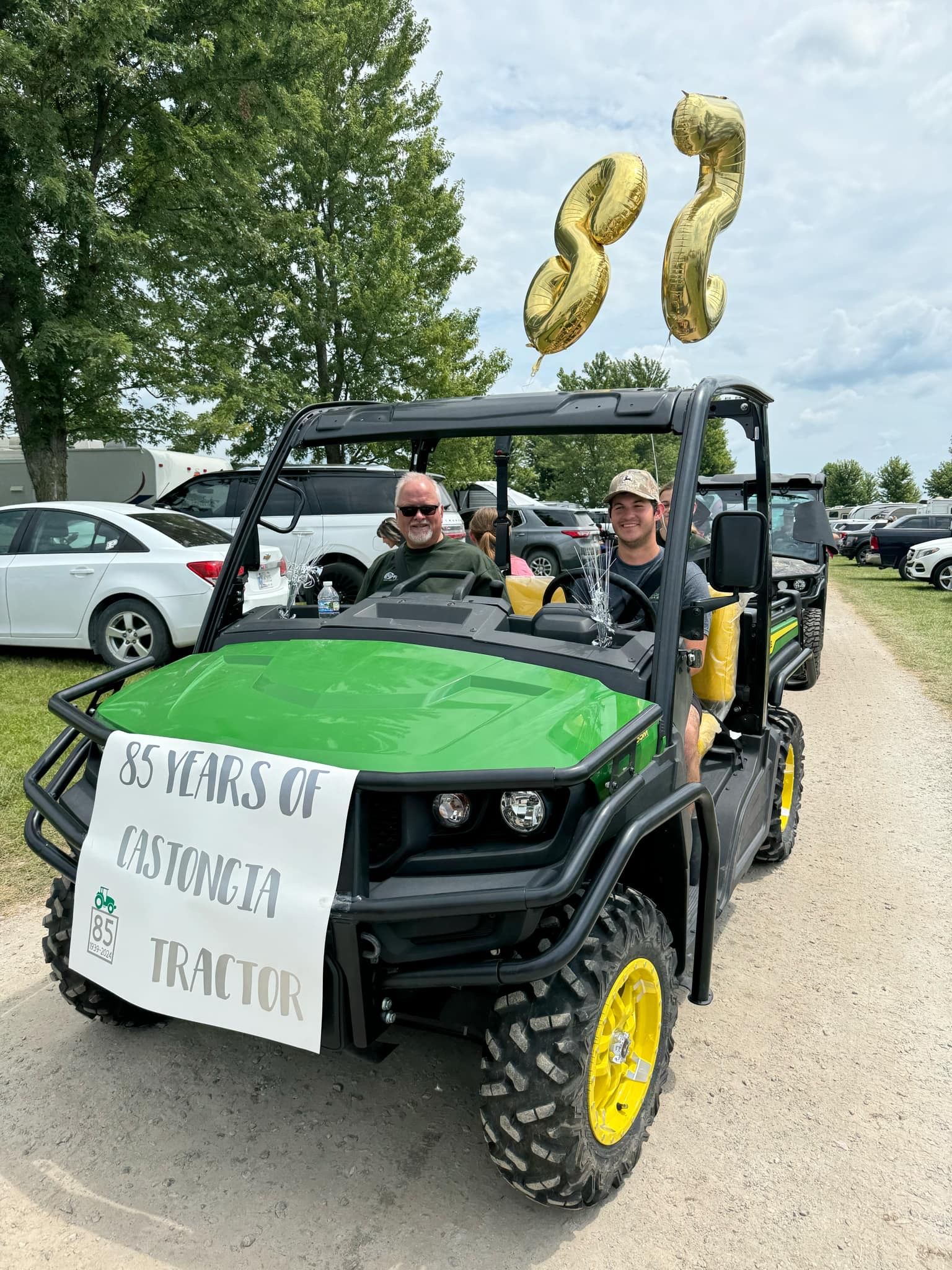 John Deere Gator is decorated to celebrate the 85th anniversary of Castongia Tractor.