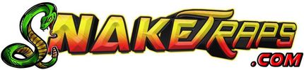 A logo for snaketraps.com with a snake on it
