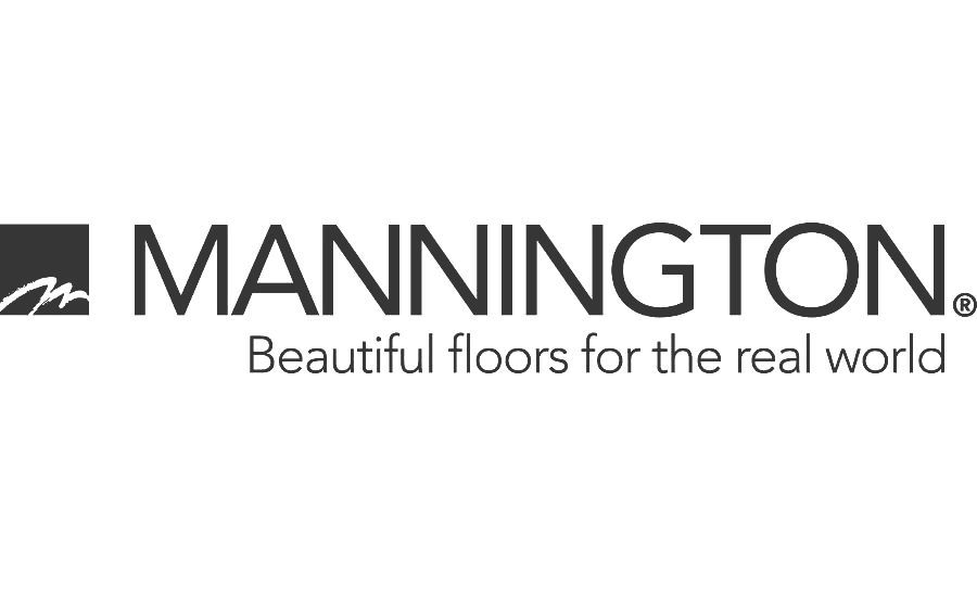The mannington logo is black and white and says `` beautiful floors for the real world ''.