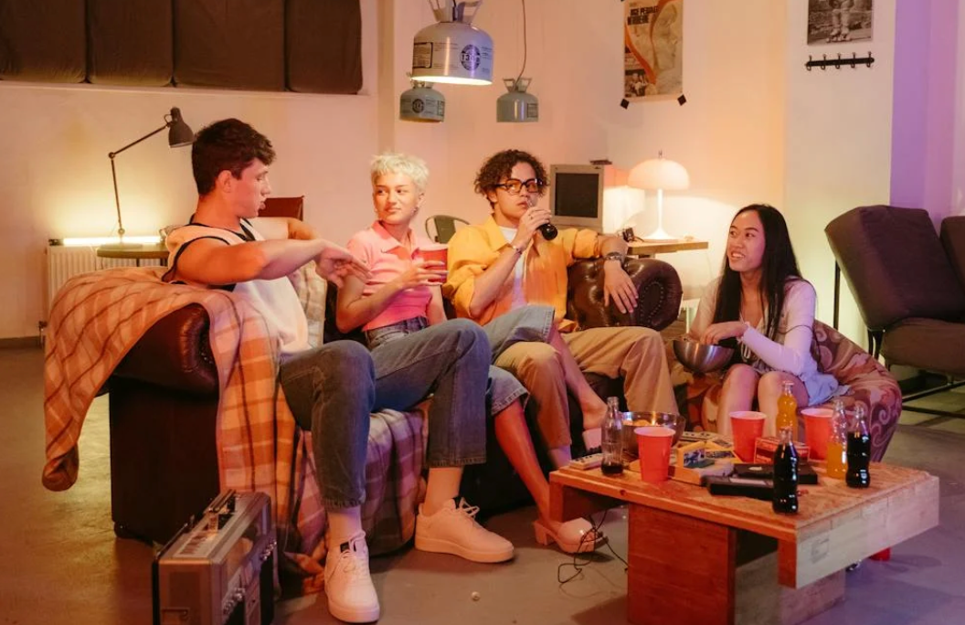 People turning a basement into a recreational room