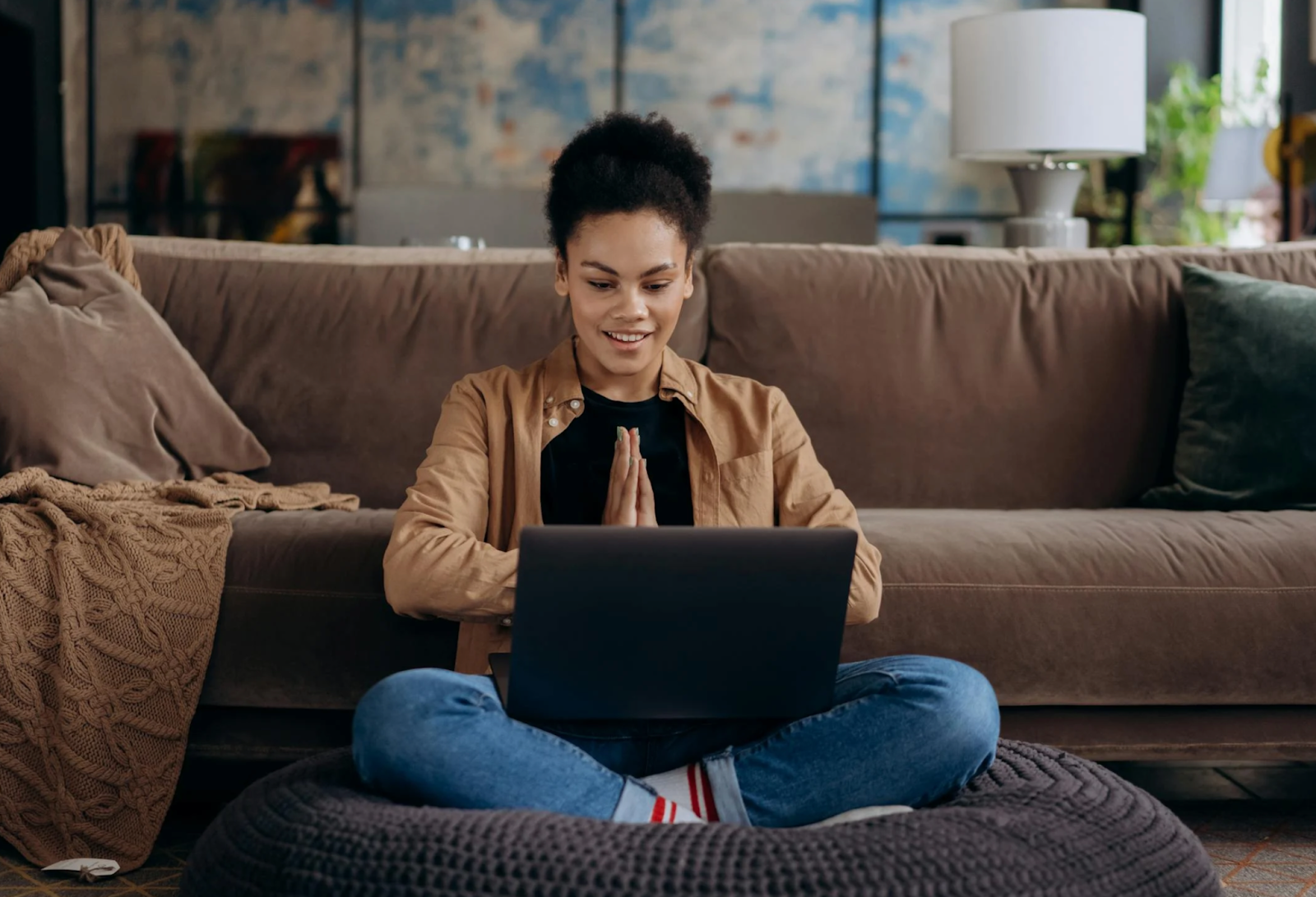 Setting up a cozy office at home in the basement