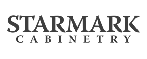 The logo for starmark cabinetry is black and white.