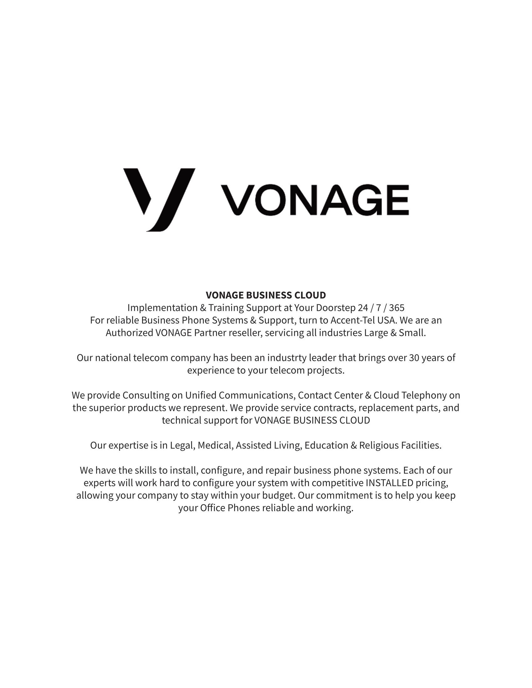 A black and white image of a vonage logo on a white background.