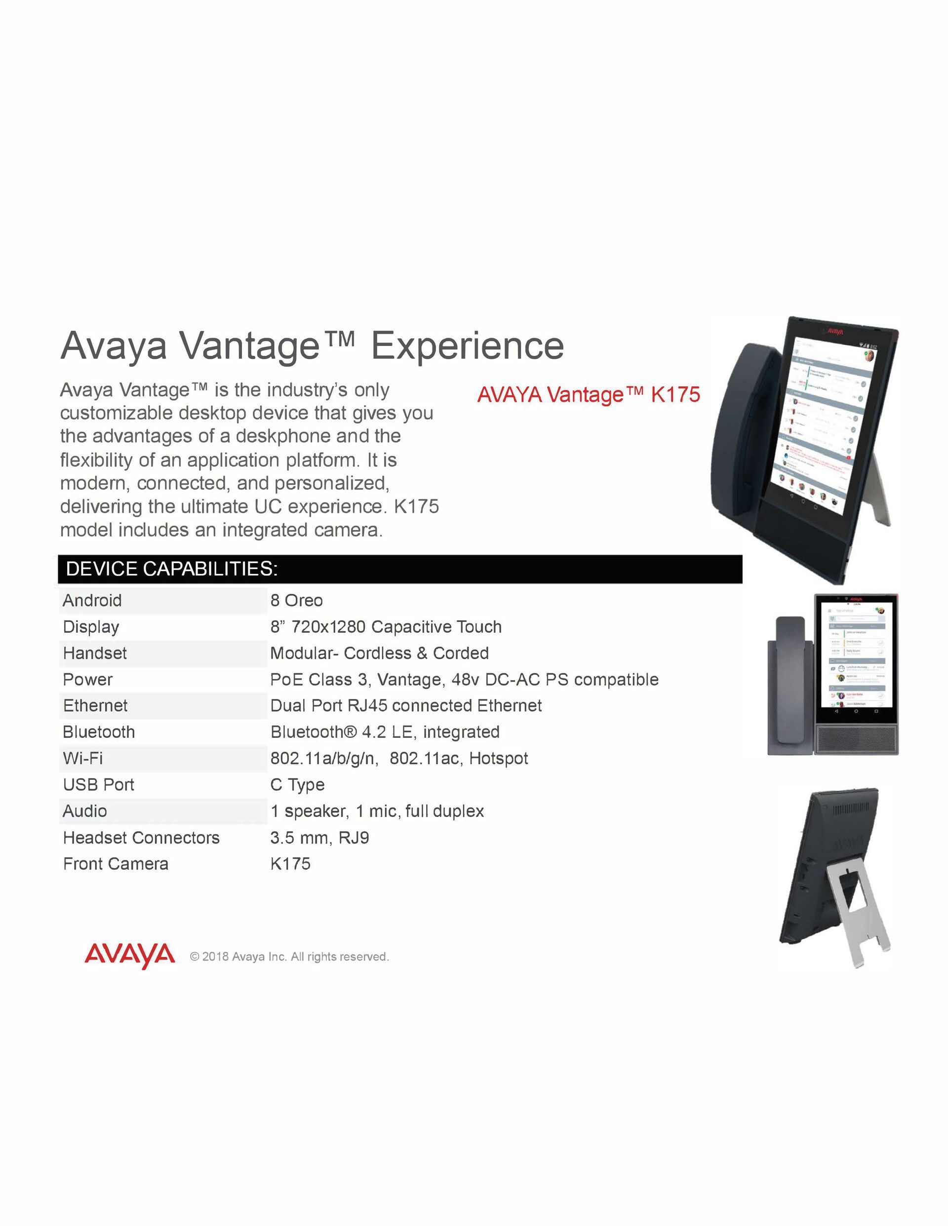 A brochure for a telephone with a tablet attached to it.