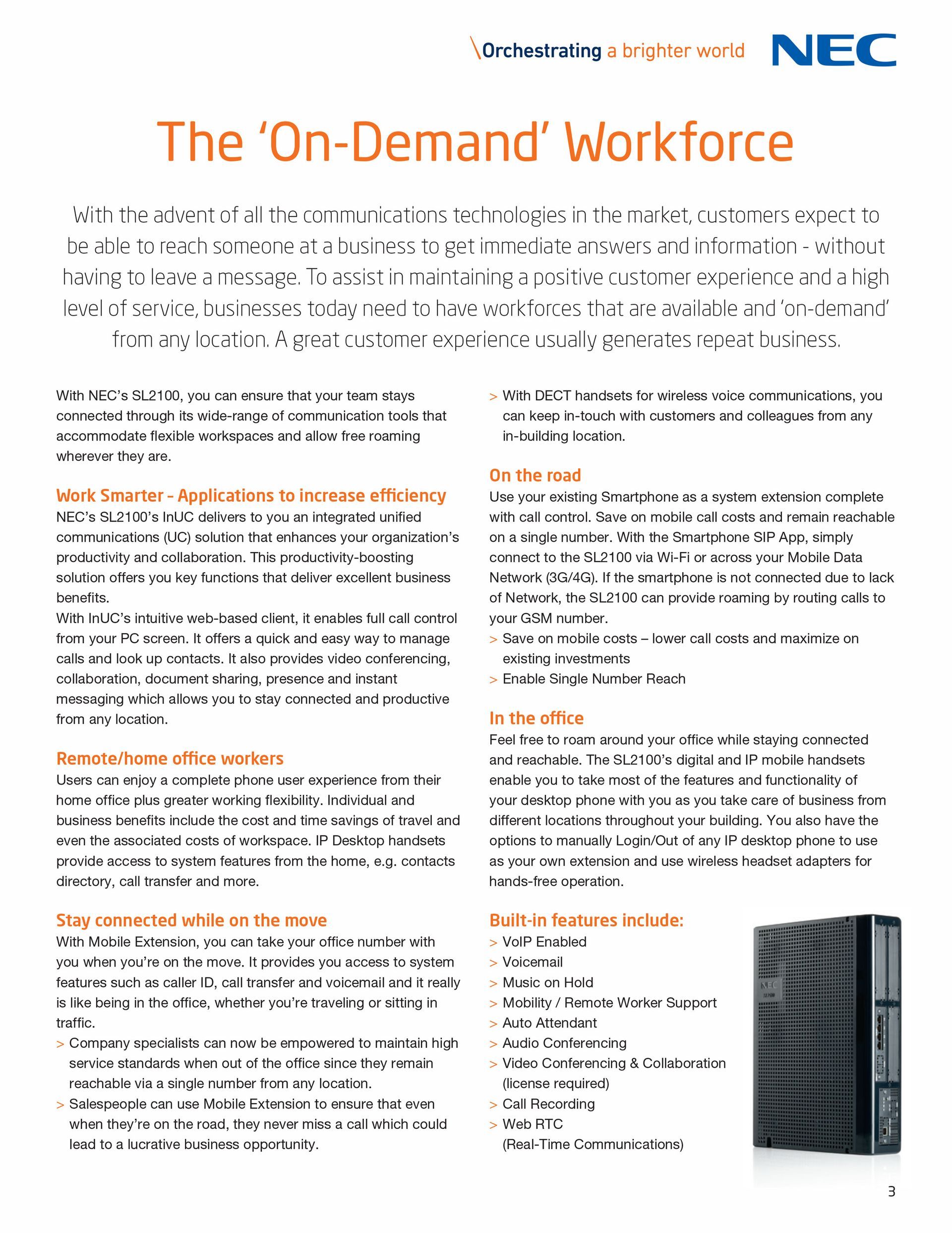 A nec brochure about the on-demand workforce