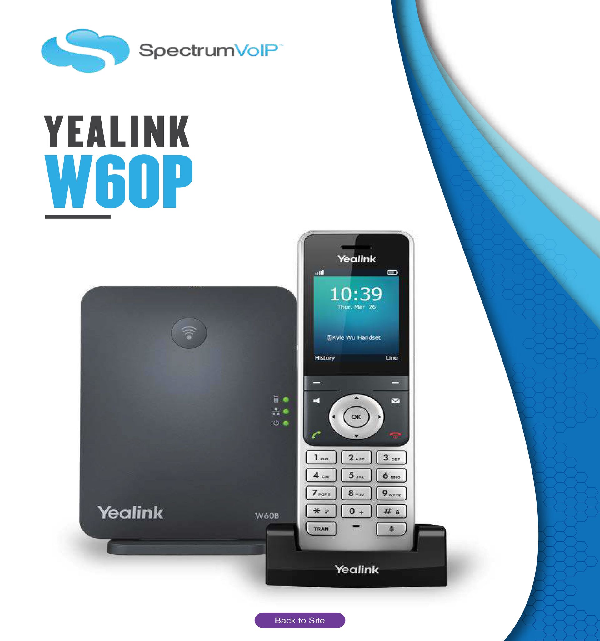 A yealink w60p brochure with a phone on it