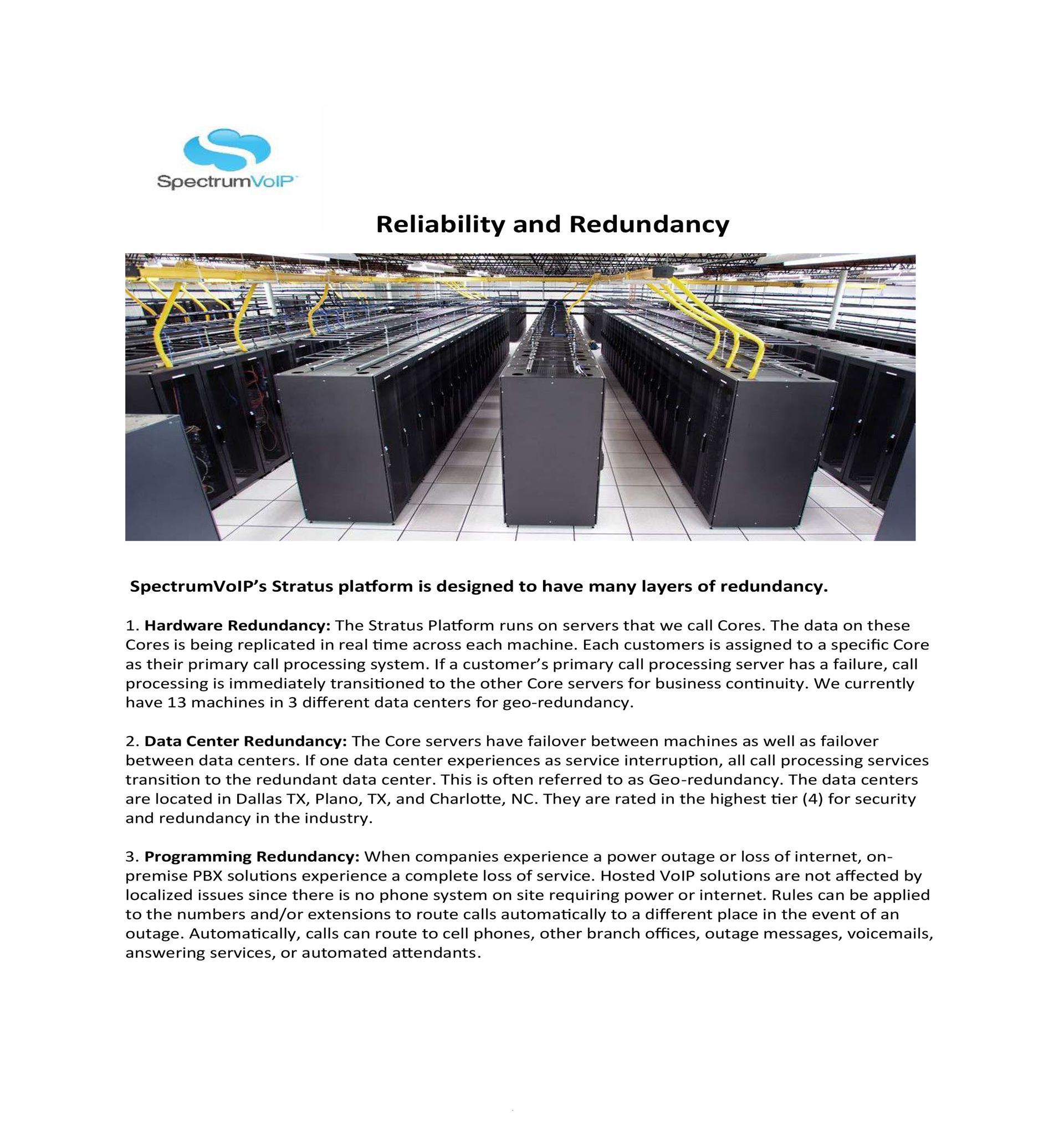 A row of servers are lined up in a data center.