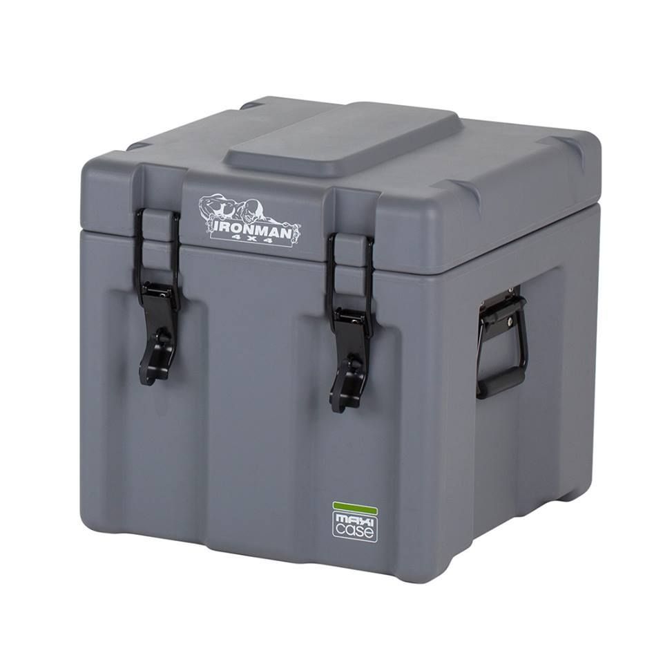 Gray Ironman Storage Box With Black Latches and Handle — Stay on Track 4X4 Accessories in Gladstone Central, QLD