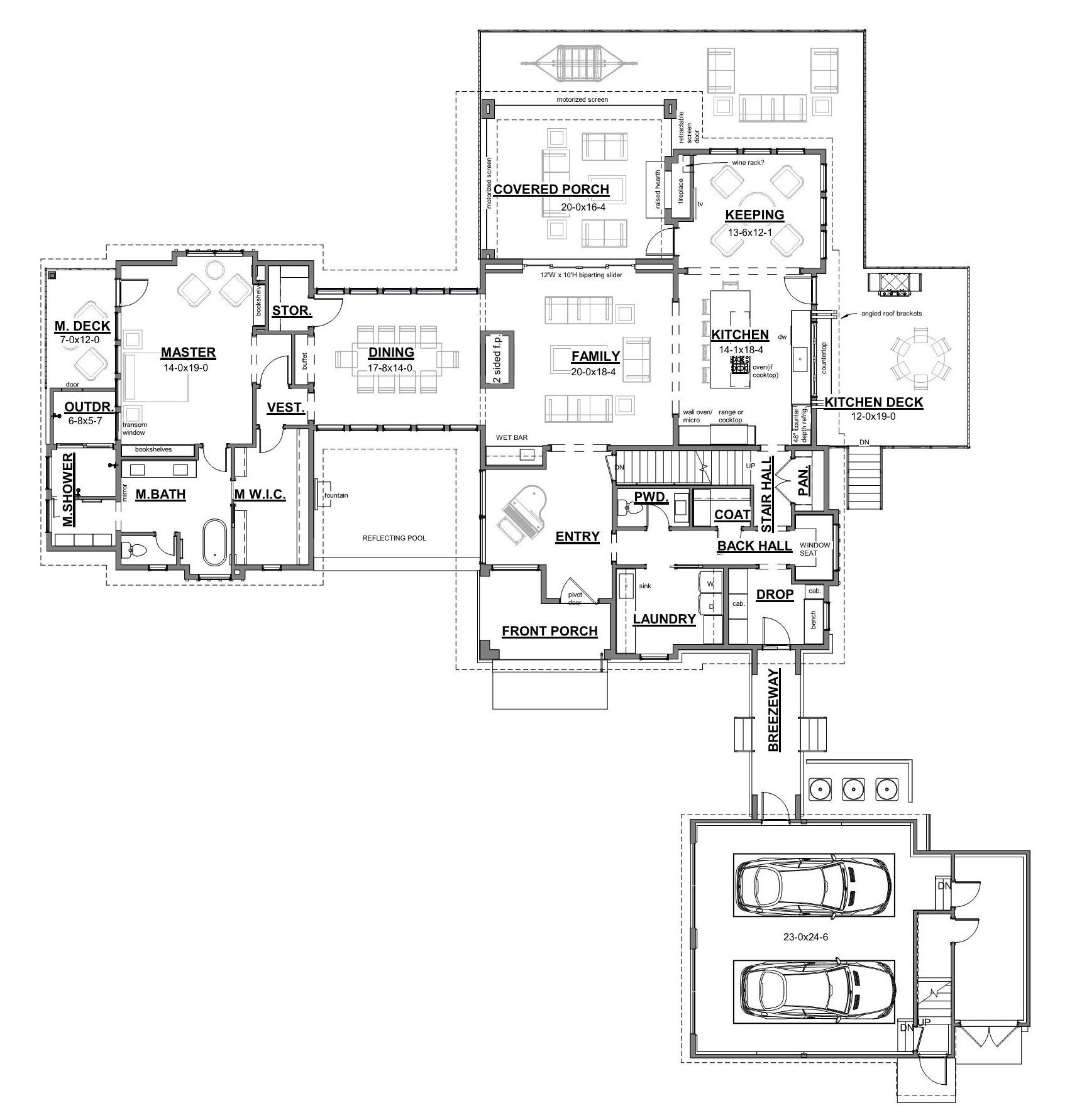 A black and white floor plan of a house.